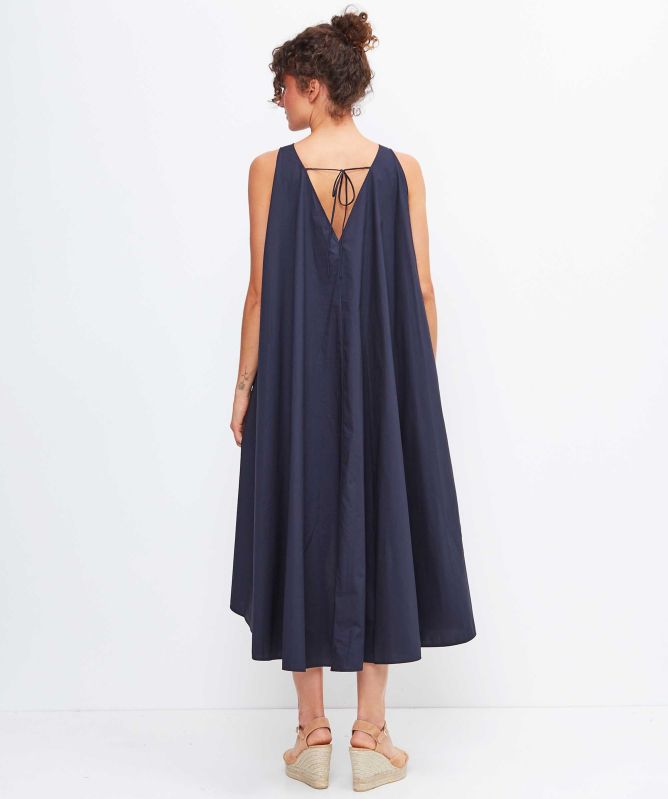MEIMEIJ Navy Falling Petal Midi Dress