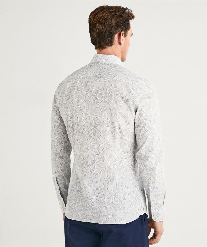 Hackett Slim Fit Leaf Print Shirt