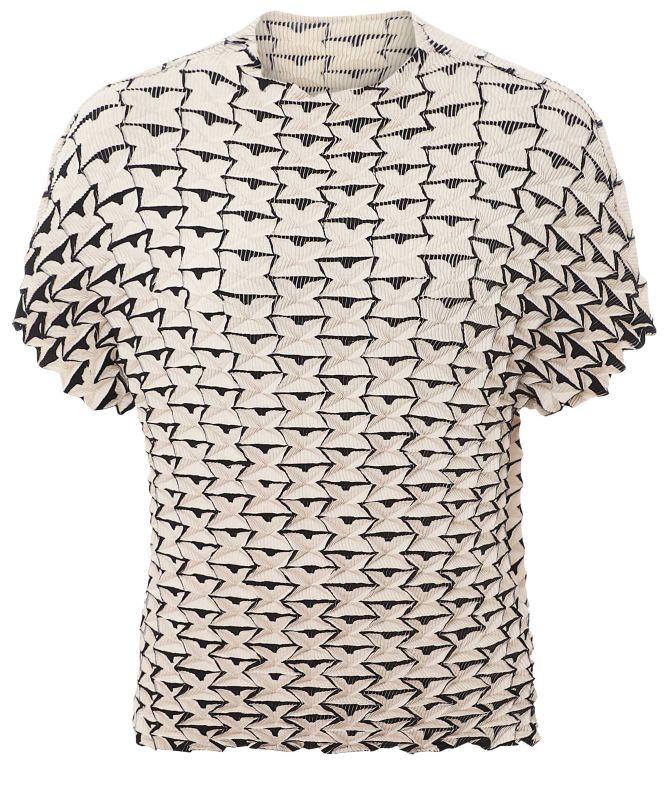 Thanny Geometric Pleated Top