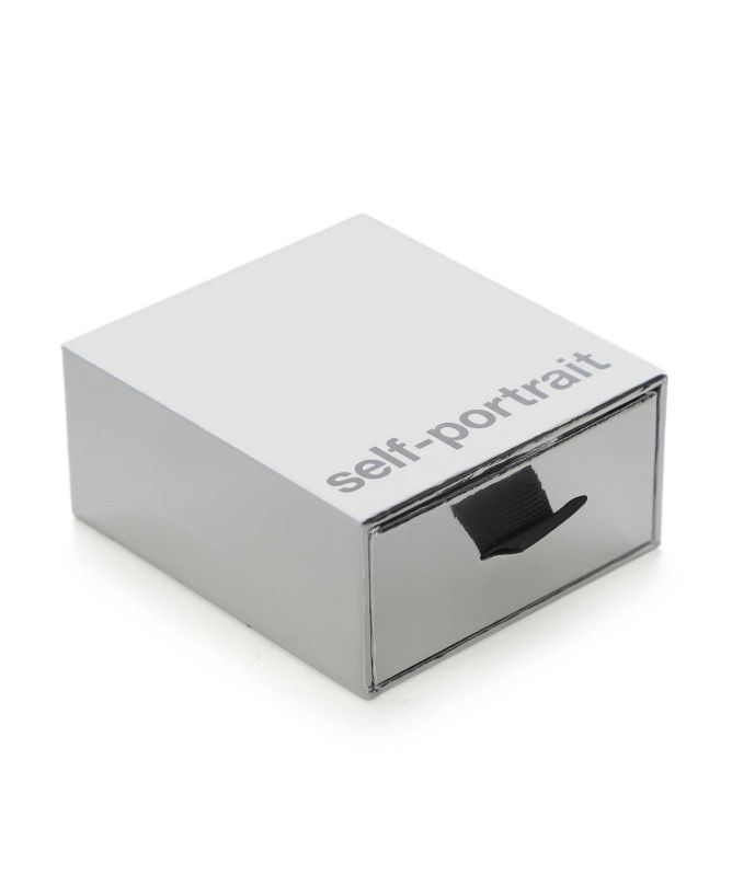 Self Portrait Gold Heart Crystal Tiered Earrings