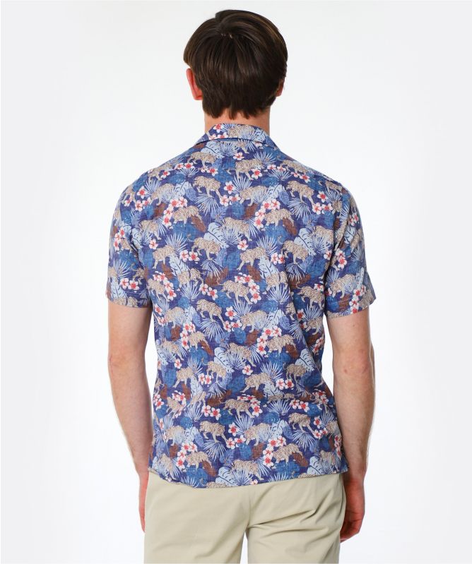 Hartford Slim Fit Leaf Print Slam Shirt