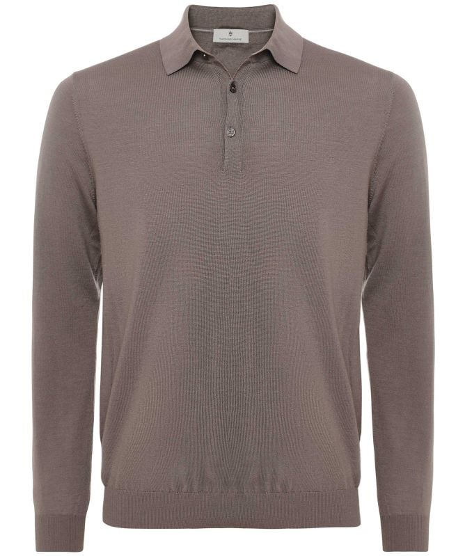 Thomas Maine Merino Long Sleeve Polo Shirt