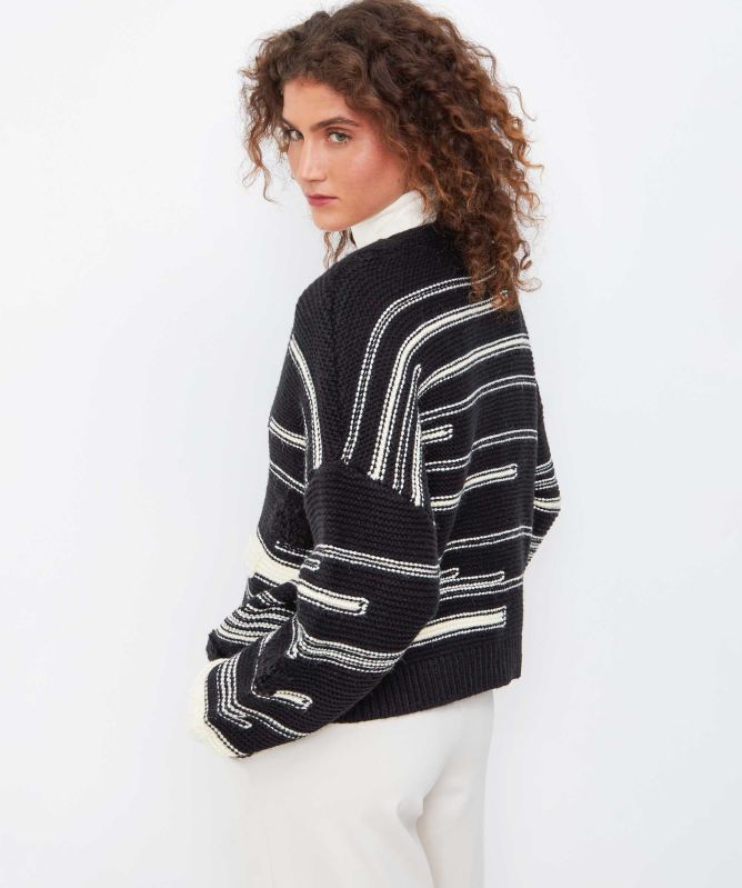 Thanny Striped Detail Cardigan