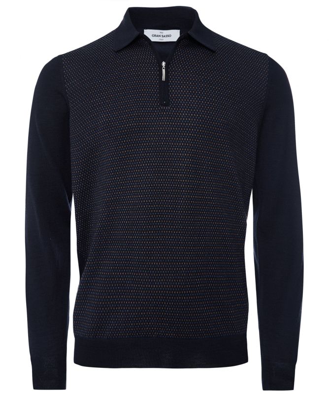 Gran Sasso Wool Silk Tennis Polo Shirt