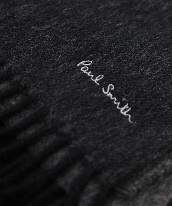 Paul Smith Wool Cashmere Striped Trim Scarf