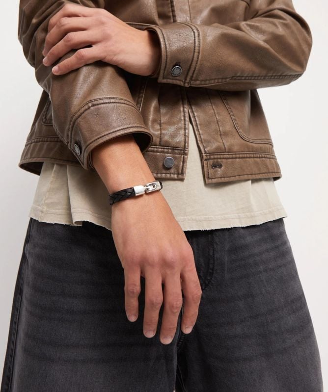 UNOde50 Braided Leather Clasp Bracelet