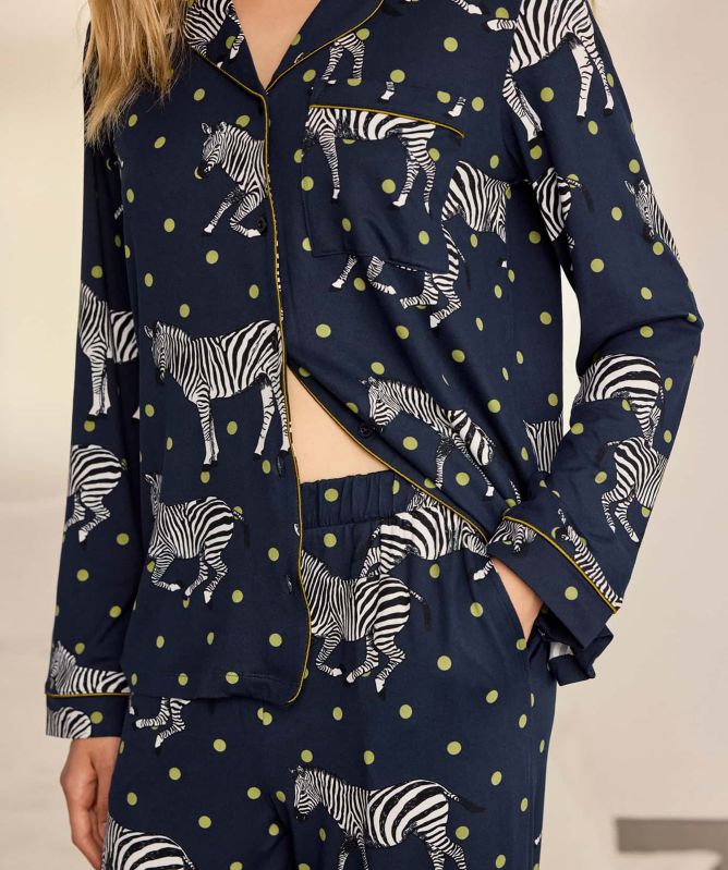 Chelsea Peers Polka Dot Zebra Print Long Pajamas | Jules B