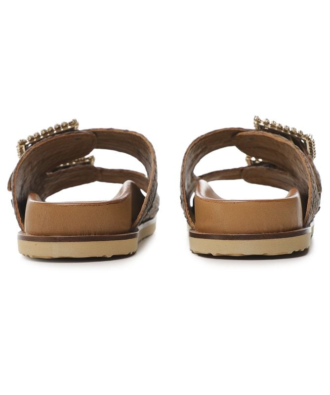 INUOVO Embellished Raffia Sandals