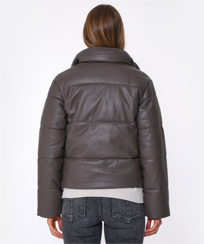 Rino and Pelle Azizi Vegan Leather Puffer Jacket