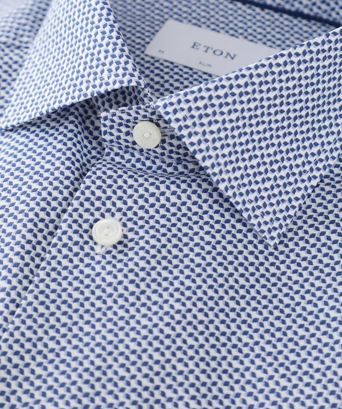 Eton Slim Fit Short Sleeve Print Shirt