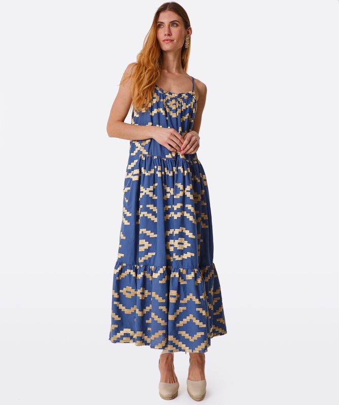 Greek Archaic Kori Linen Zig Zag Sun Dress | Jules B Greek Archaic Kori Linen Zig Zag Sun Dress | Jules B