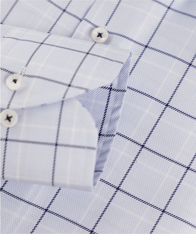 Stenstroms Fitted Body Grid Check Shirt