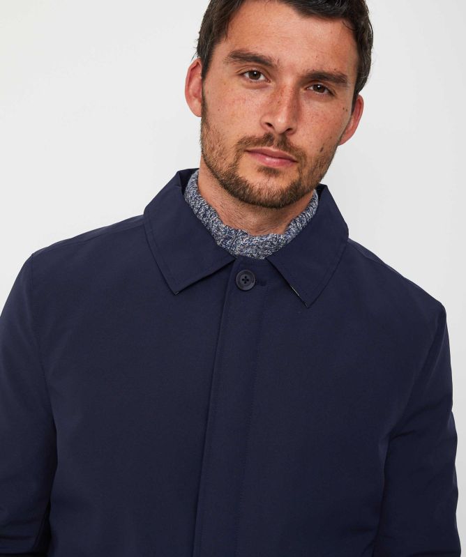 Aquascutum Navy Mid Length Trench Coat