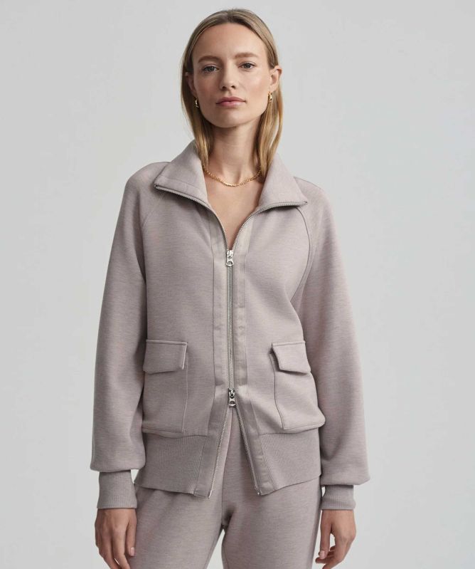 (取寄) バーリー レディース ロックスベリー ジップ スルー Varley women Roxbury Zip Through Ivory Marl Varley Women's Roxbury Zip Through Sweatshirt, Ivory Marl