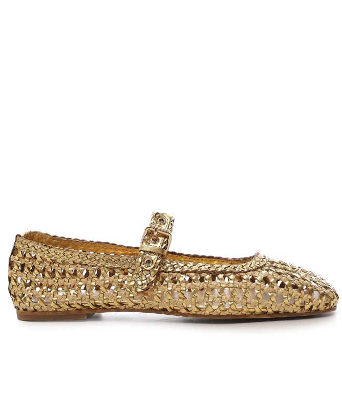 INUOVO Woven Raffia Ballet Shoes