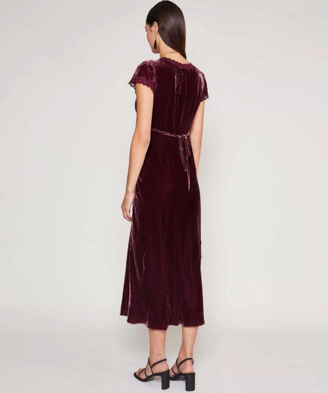 RIXO Velvet Clarice Midi Dress