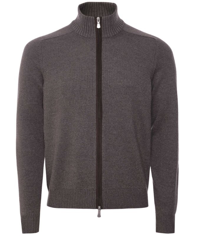 Gran Sasso Wool Zipper-Through Cardigan