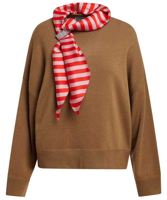 Essentiel Antwerp Kurtis Sweater with Embellished Scarf
