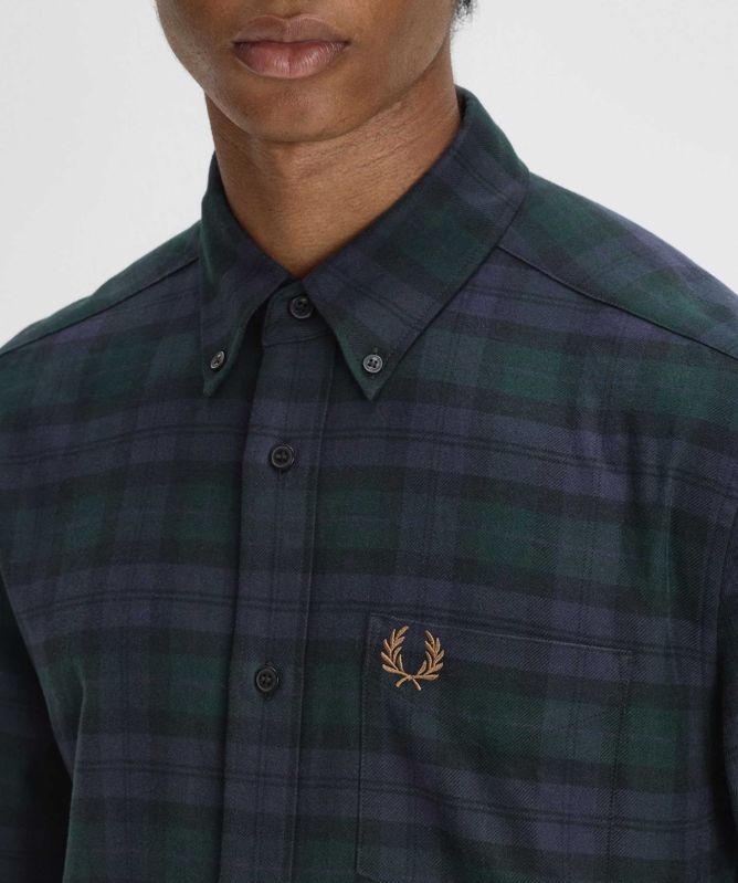 Fred Perry Brushed Black Watch Tartan Shirt