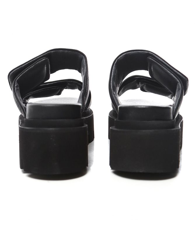 Lofina Gasoline Leather Velcro Sandals