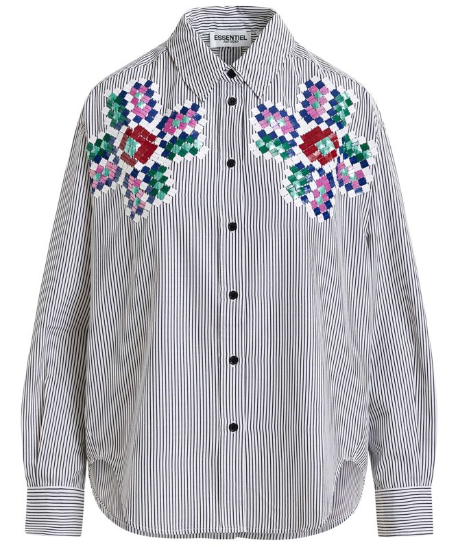 Essentiel Antwerp Hapricorn Embroidered Pinstripe Shirt
