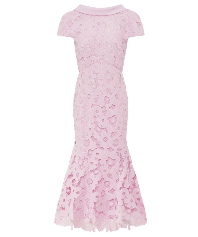 Self-Portrait Lace Scoop Back Midi Dress