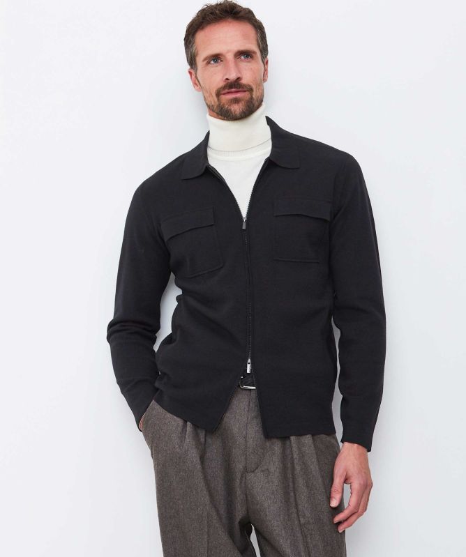 Thomas Maine Merino Zip Pocket Cardigan