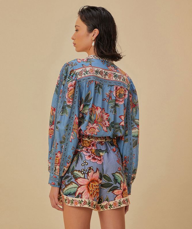 FARM Rio Wonderful Bouquet Linen Shorts