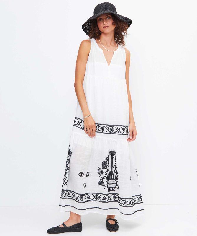 Greek Archaic Kori Crete Sleeveless Maxi Dress