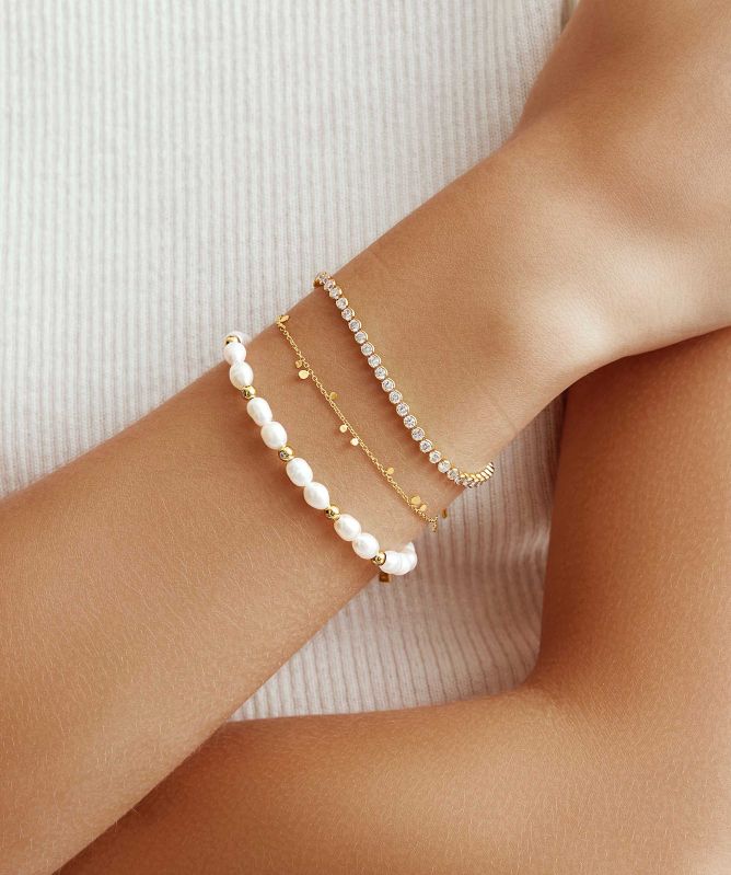 Ania Haie Pearl Cubic Zirconia Bezel Set Bracelet