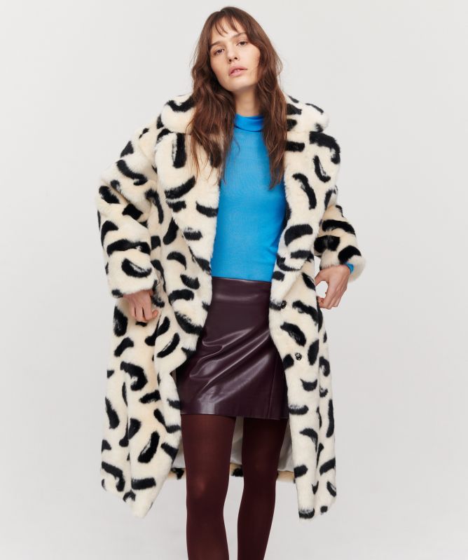 Jakke Katie Paintbrush Print Coat