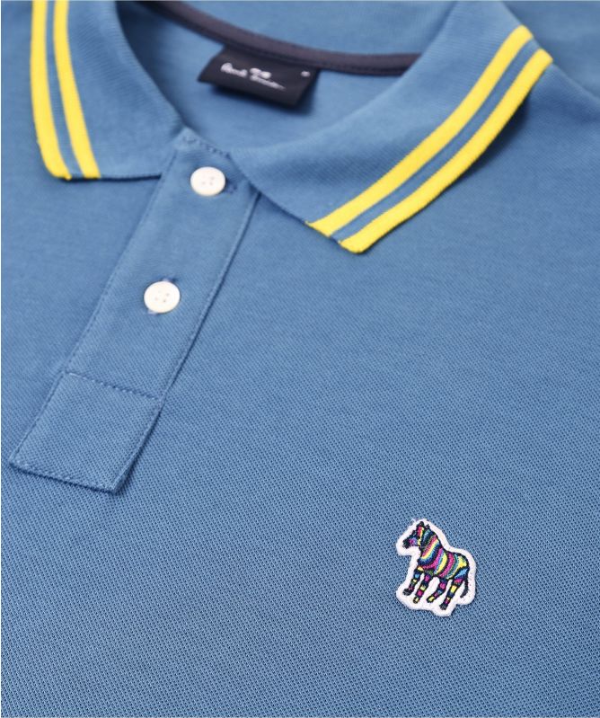 Paul Smith Slim Fit Long Sleeve Tipped Zebra Polo Shirt