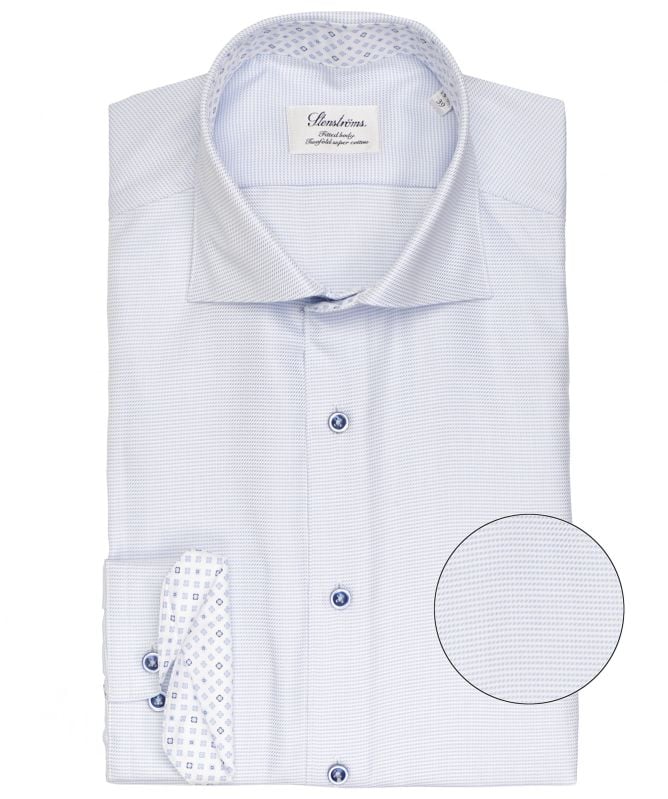 Stenstroms Fitted Body Micro Pattern Shirt