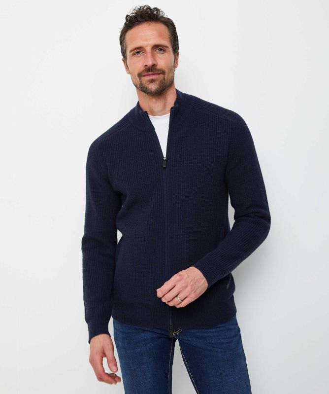 Thomas Maine Lambswool Zip Cardigan