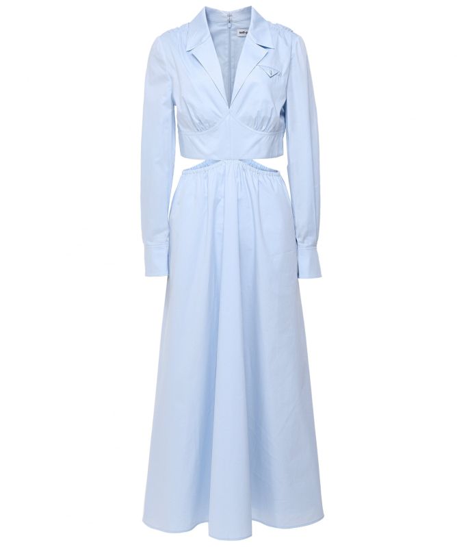 Self-Portrait Blue Cotton Cut Out Midi Dress | Jules B