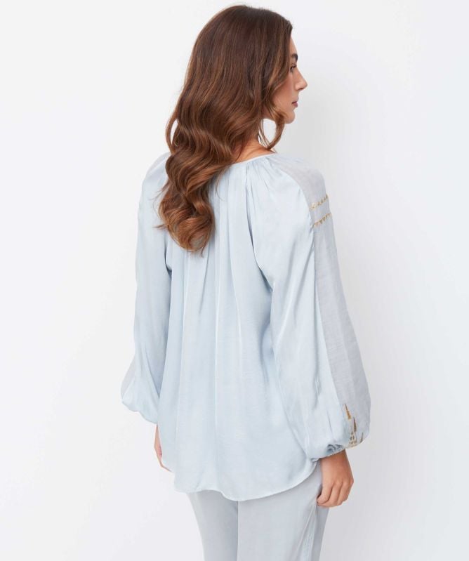 Greek Archaic Kori Embroidered Blouse