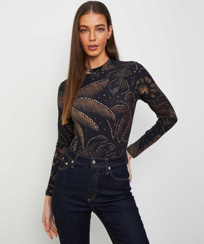 FARM Rio Golden Foliage Bodysuit