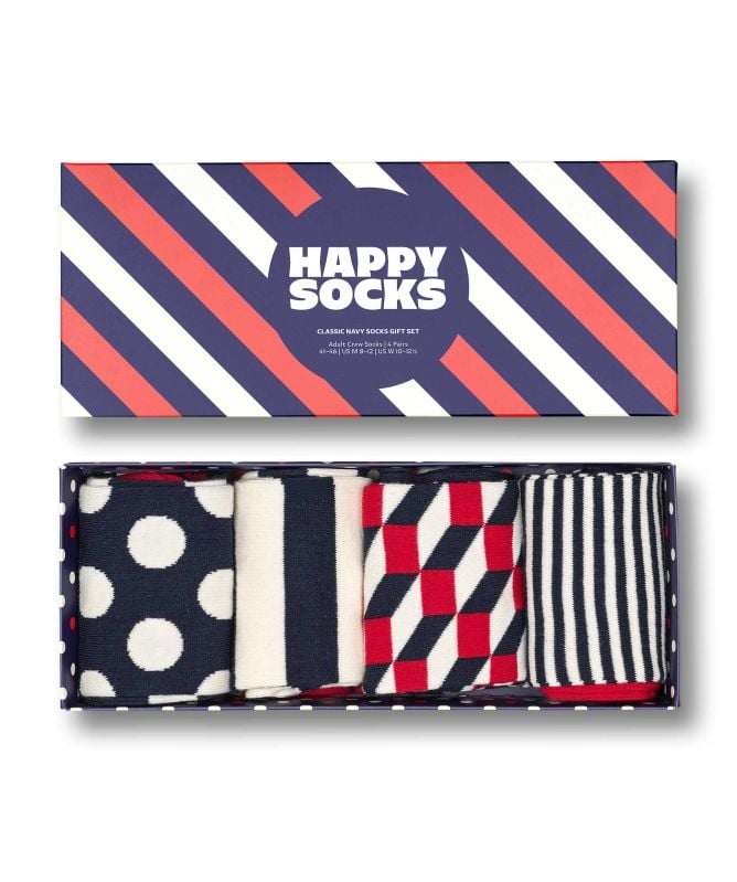 Happy Socks Classic Navy Socks 4 Pack
