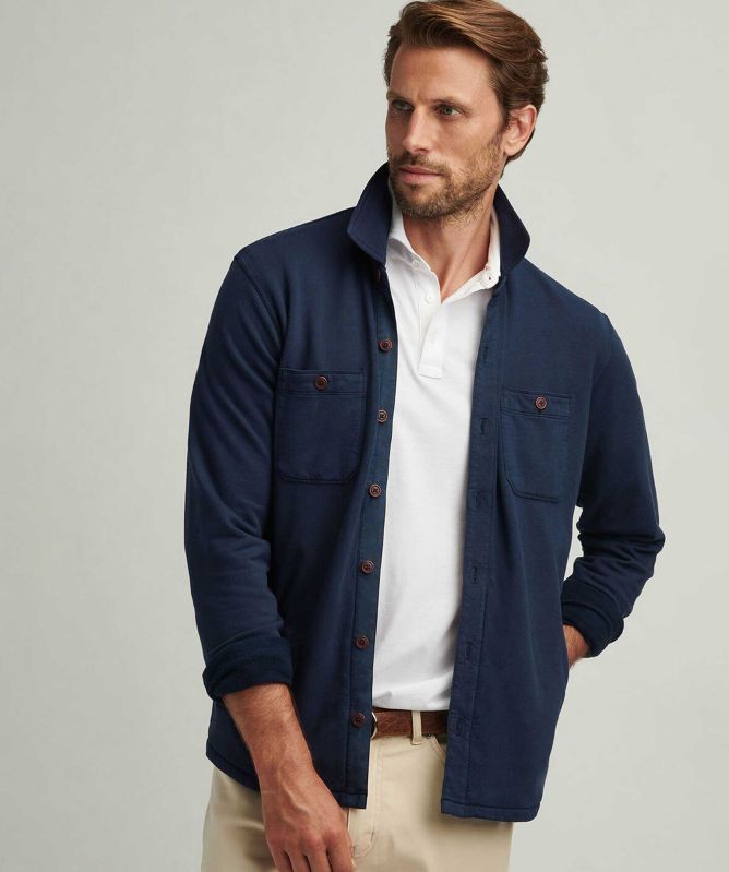 Peter Millar Lava Wash Fleece Knit Overshirt