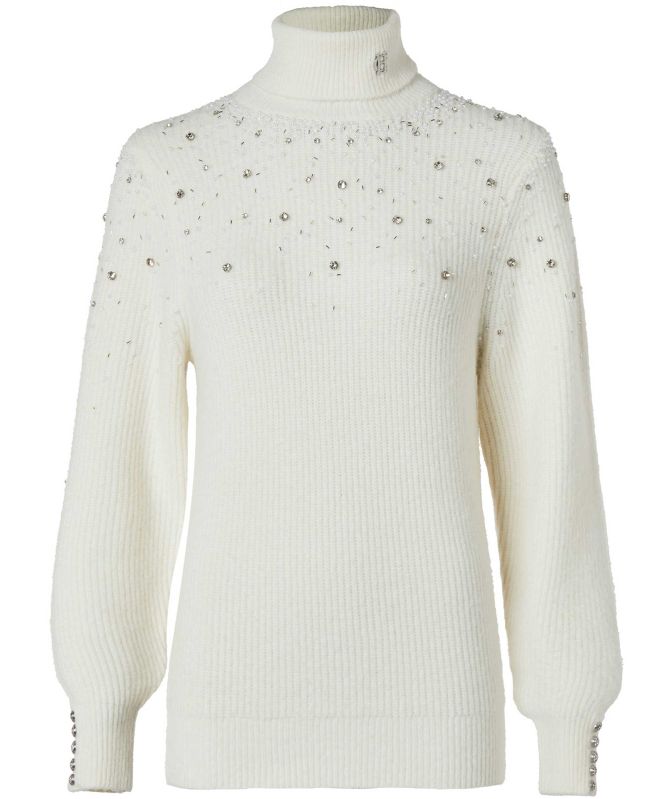 Holland Cooper Kelsie Rib Embellished Roll Neck Jumper