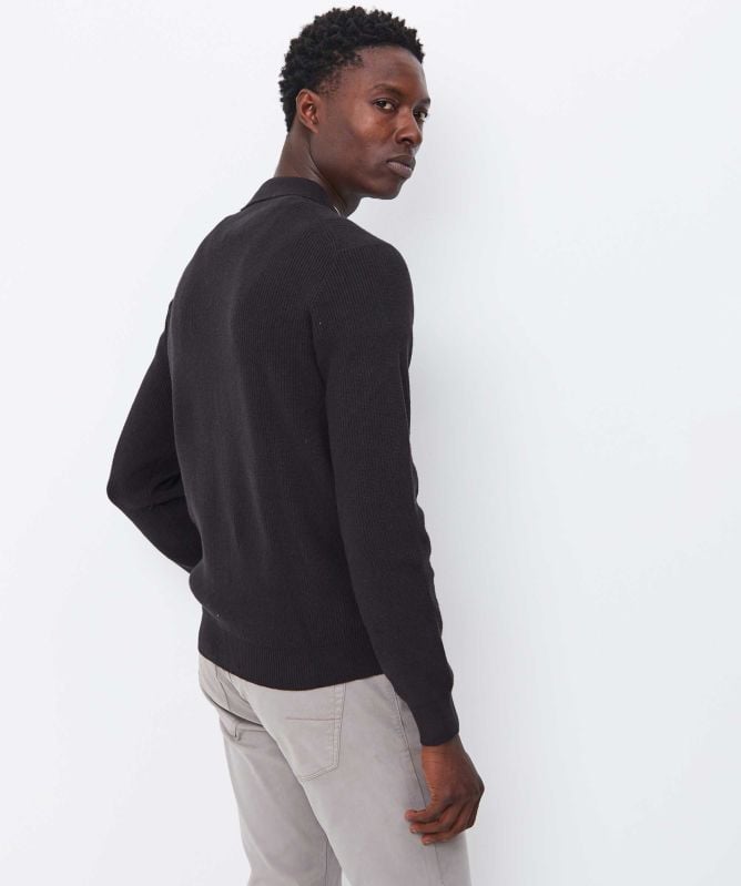 Seinse Rib Knit Long Sleeve Polo