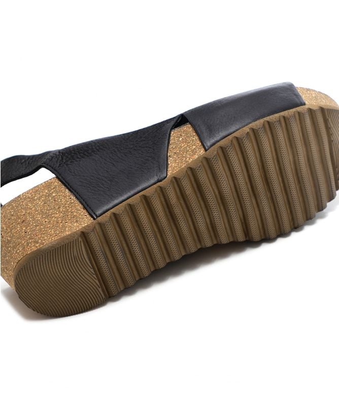 Lofina Leather Slingback Wedge Sandals