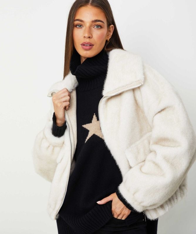 Eddy and Ivy Stars Merino Cashmere Roll Neck Jumper