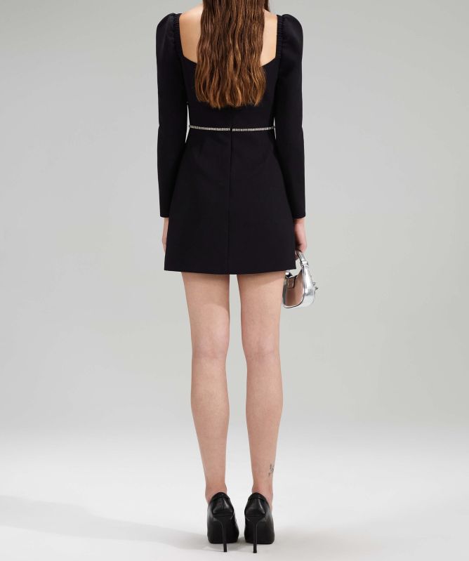 Self-Portrait Crepe Diamante Mini Dress