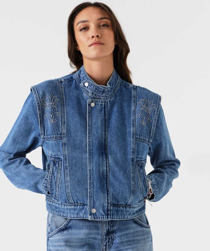 Seventy + Mochi June Embroidered Denim Jacket