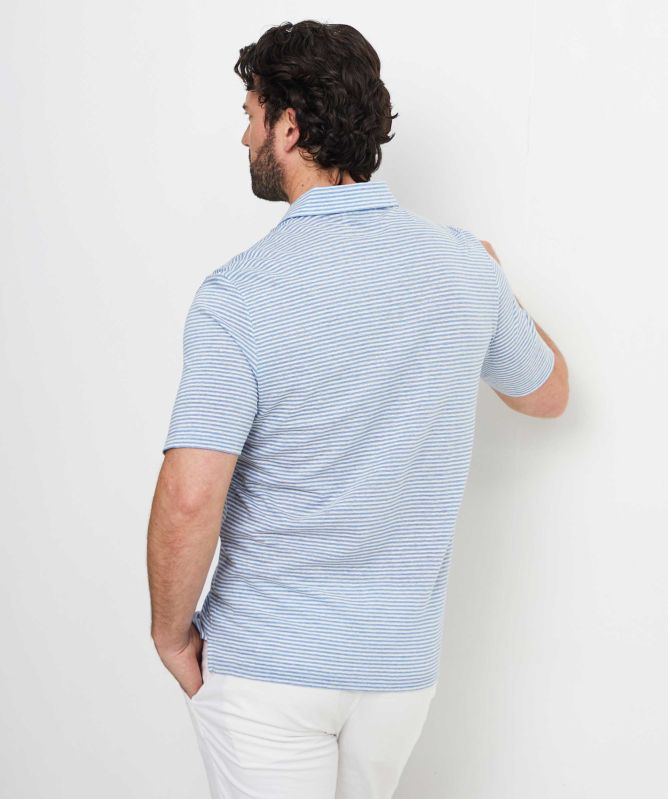 Gran Sasso Linen Striped Polo Shirt