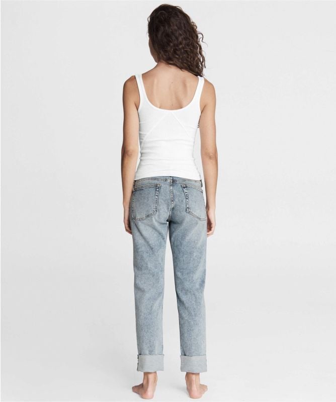 Rag and Bone Blue Dre Low-Rise Acid Wash Boyfriend Jeans