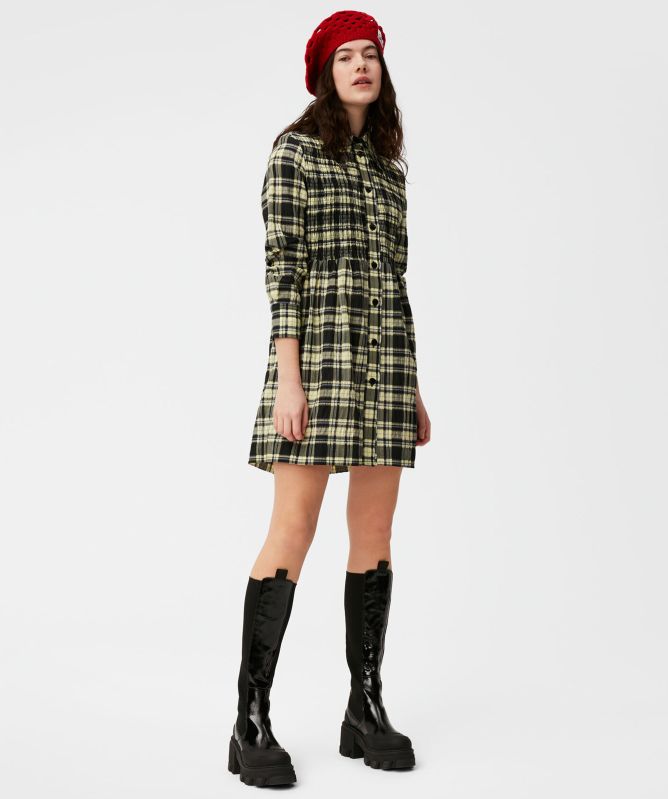 ganni green plaid dress Tuckernuck Metallic Green Plaid Indy Maxi Dress Green Plaid / L
