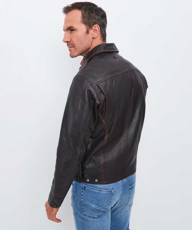 Replay Waxed Leather Jacket