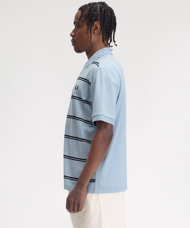 Fred Perry Striped Button Polo Shirt